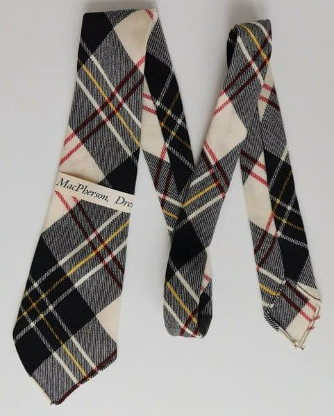 MacPherson Dress tartan tie BOYS Scottish clan wool plaid necktie UNUSED VINTAGE